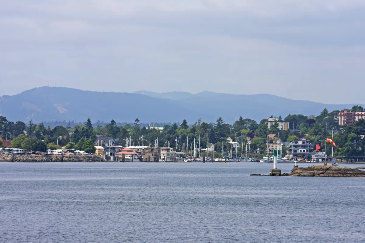 Boats moored in Victoria harbour on Vancouver Island