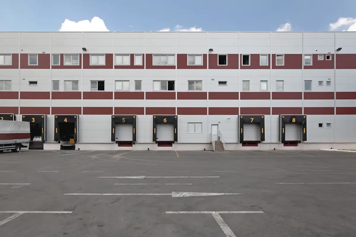 Loading docks on an industrial building