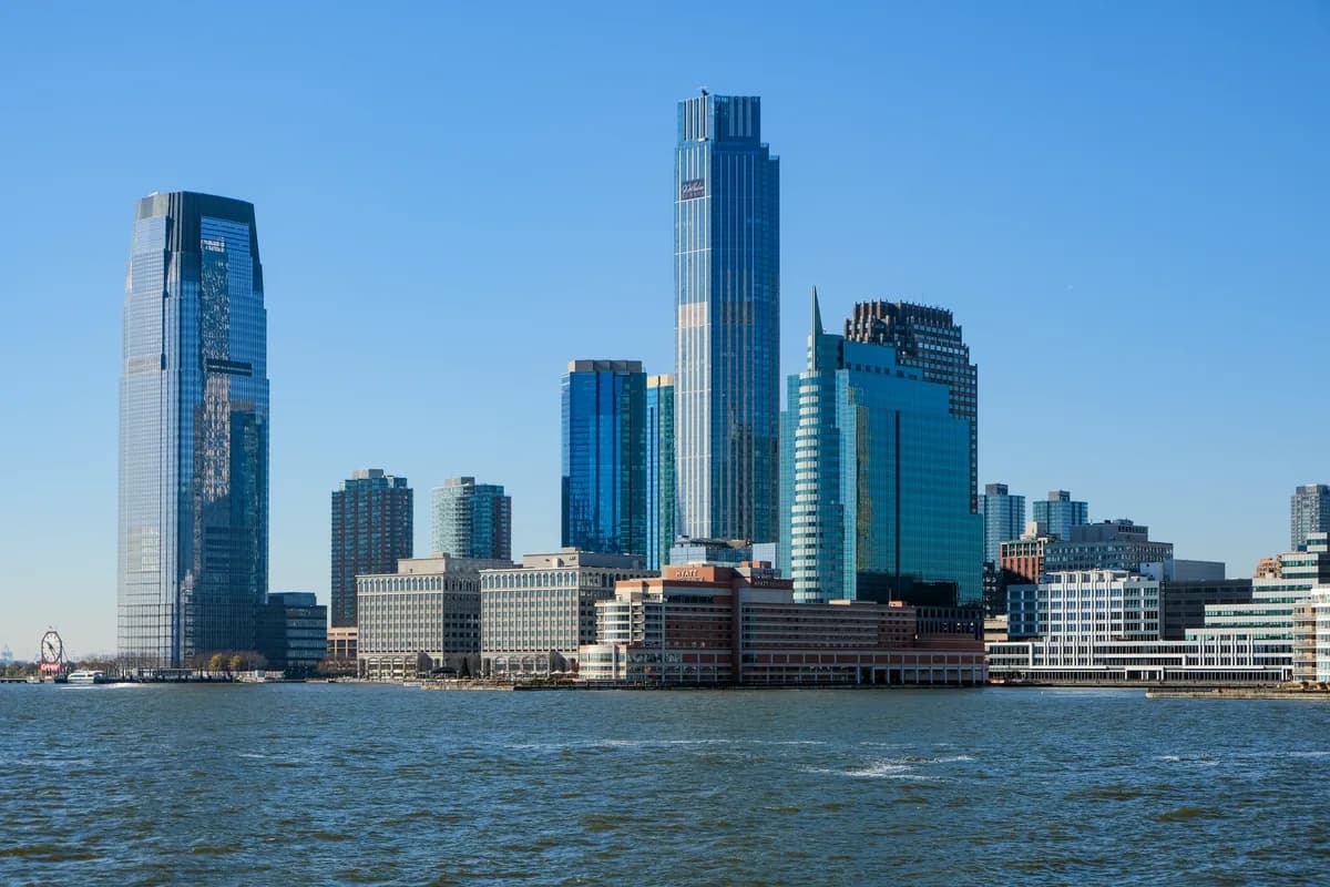 The Jersey City skyline across the Hudson