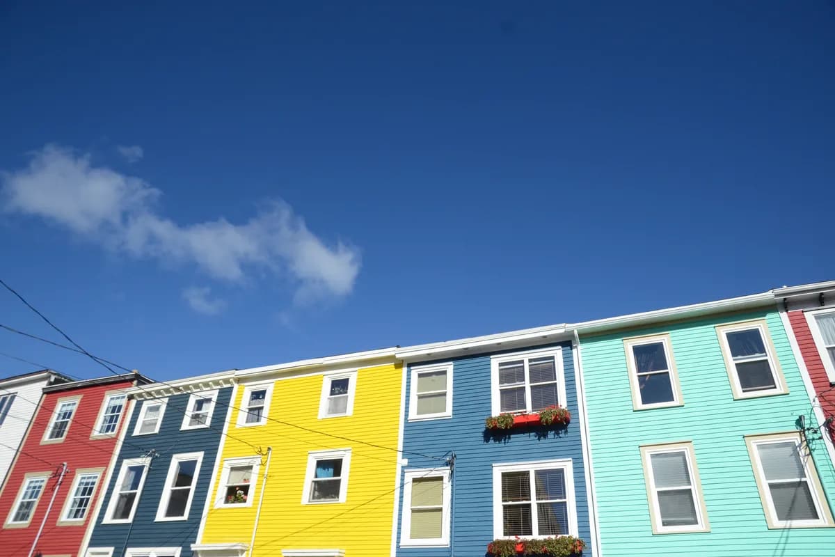 A row of painted houses in St John's