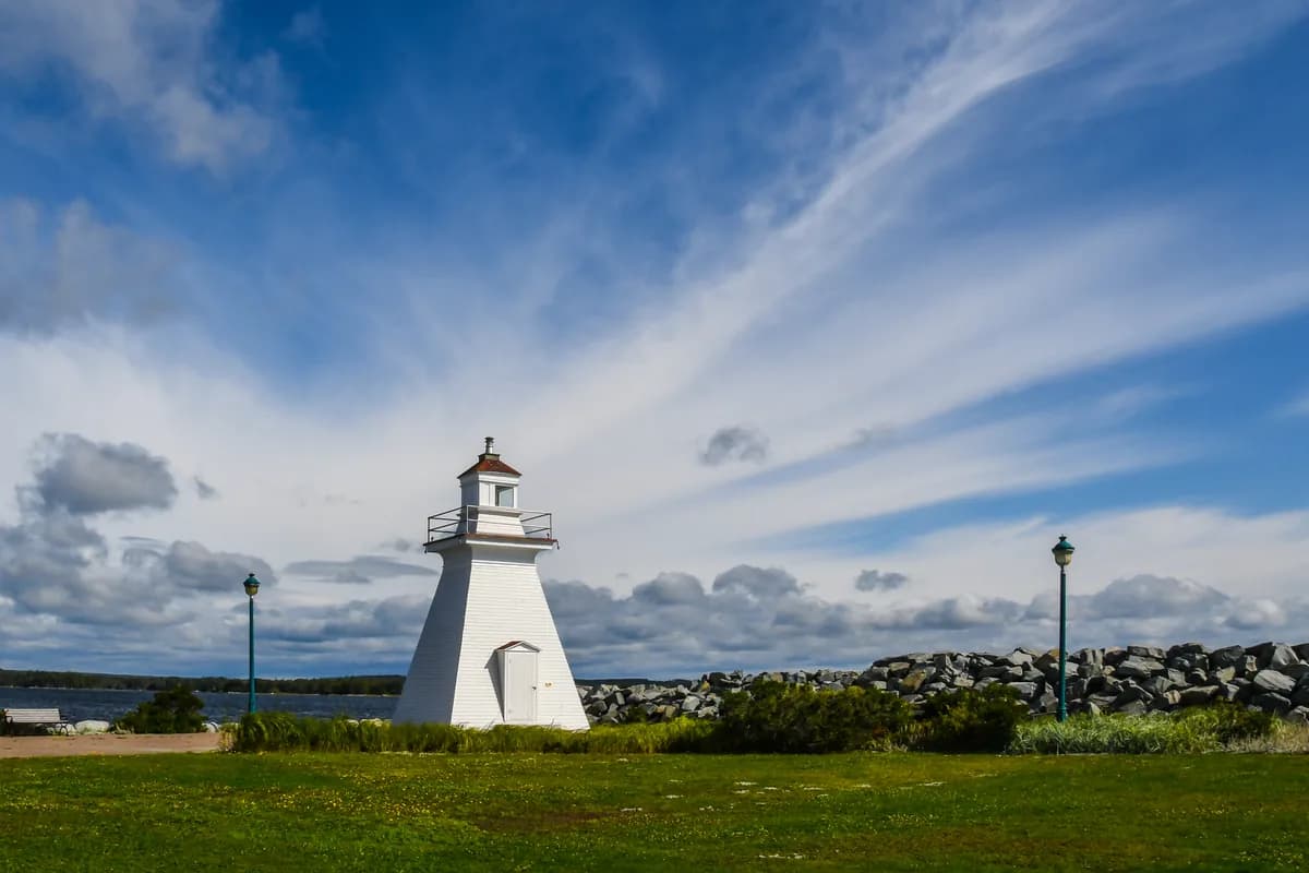 The Port Medway lighthouse on the Nova Scotia coast