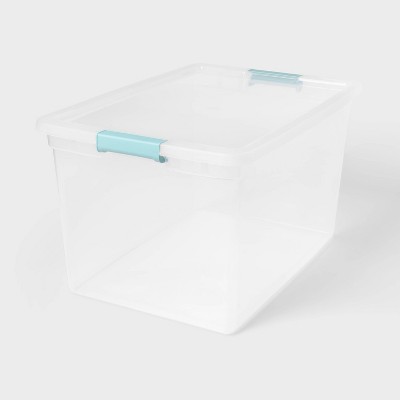Heavy duty stackable storage bins with lids